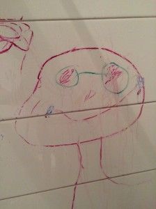 2015-01-16 Chloe tekent papa onder de douche4